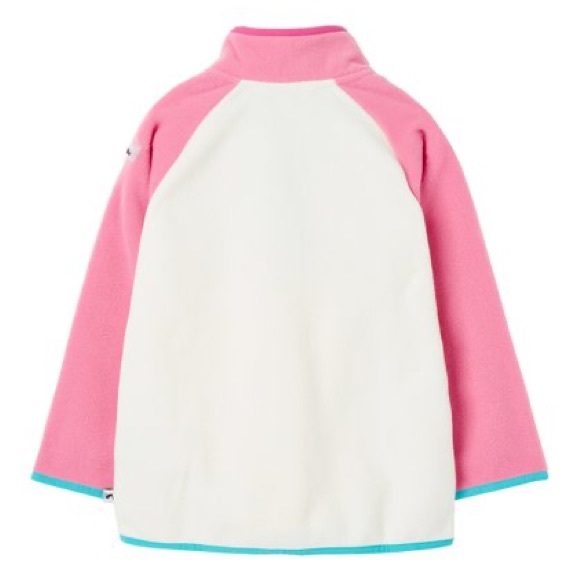 NWT Joules | Pink & White Color Block Button-Front Jaxon Fleece Pullover - Picture 2 of 4